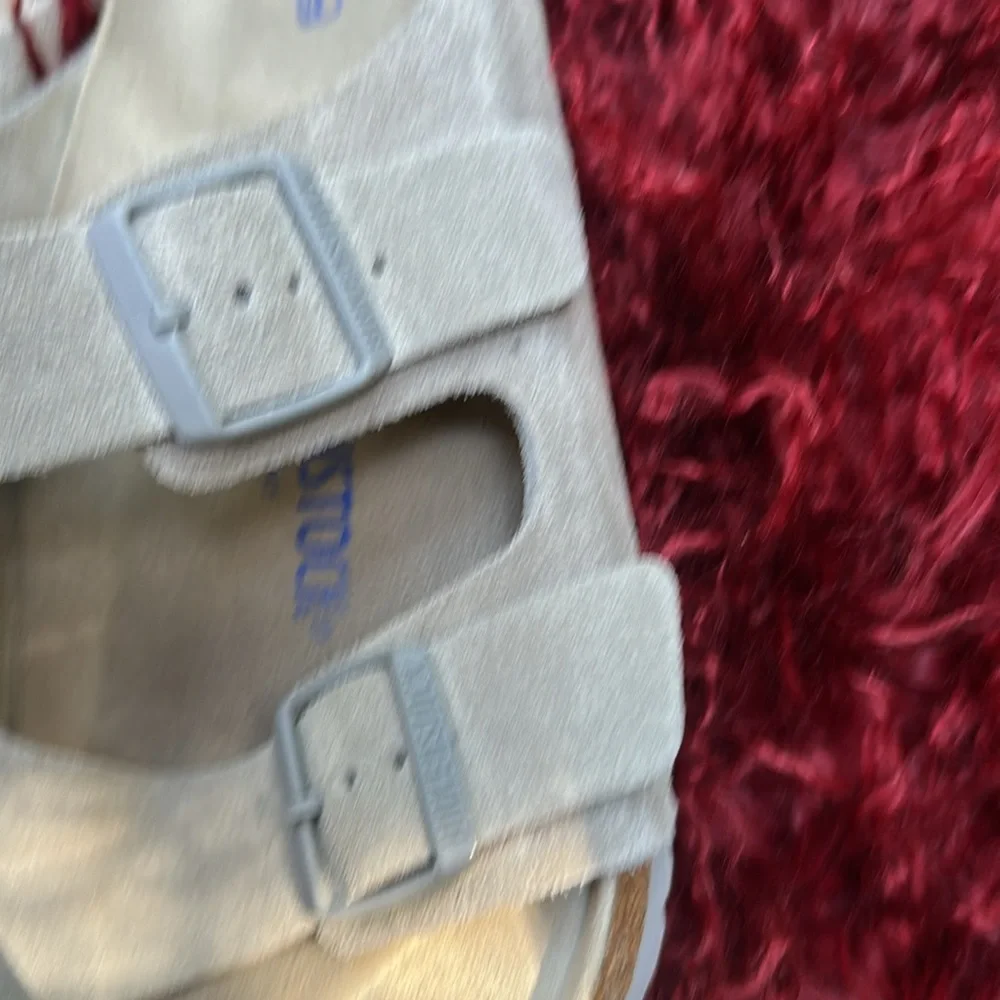 Birkenstock Gray Sandals with Adjustable Straps and Contoured Footbed